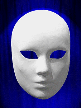 FACE MASK COMPLETE WHITE PAPER MACHE for WOMAN