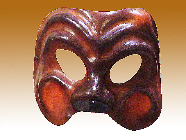 Masks in leather Comedia del arte ARLEQUIN LEATHER