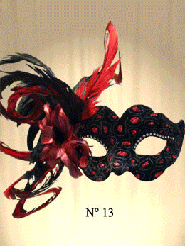 MASKS VENICE COLOMBINA WITH FEATHERS