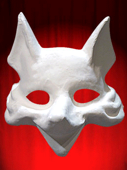 WHITE MASK BASE FOX TO BE PAINTED FOR WEARING