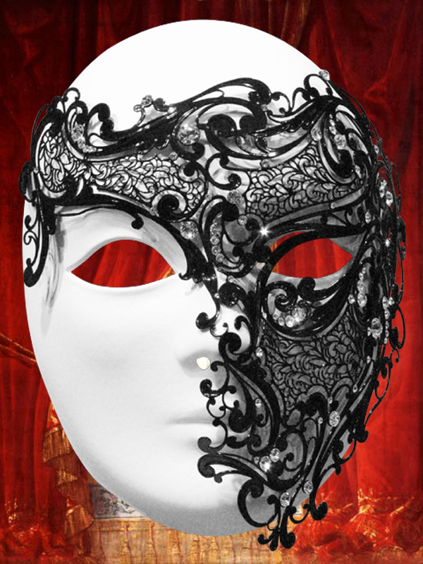 GROSS METALLISCHE MASKE FILIGRAN 