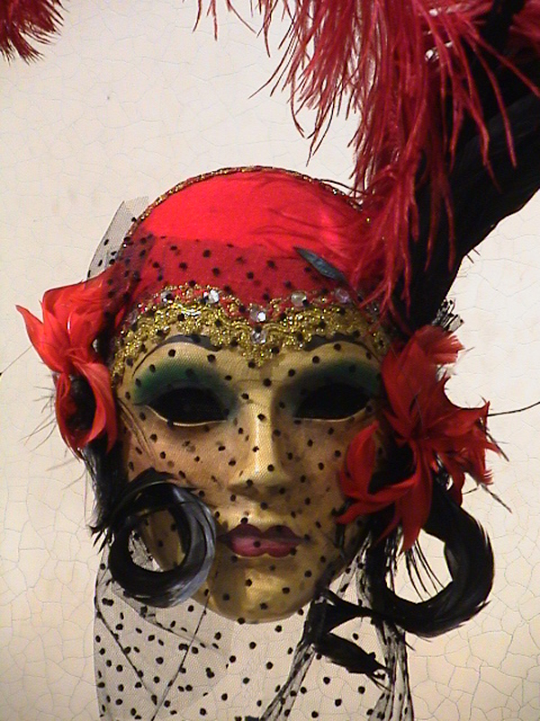 Masque Venitien Venise Fleur Plume Rose pour Halloween Spectacle Carnaval O6F1 