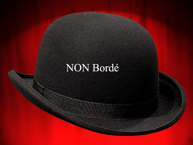 CHAPEAU MELON NOIR en FEUTRE de LAINE MERINOS (sur stock)