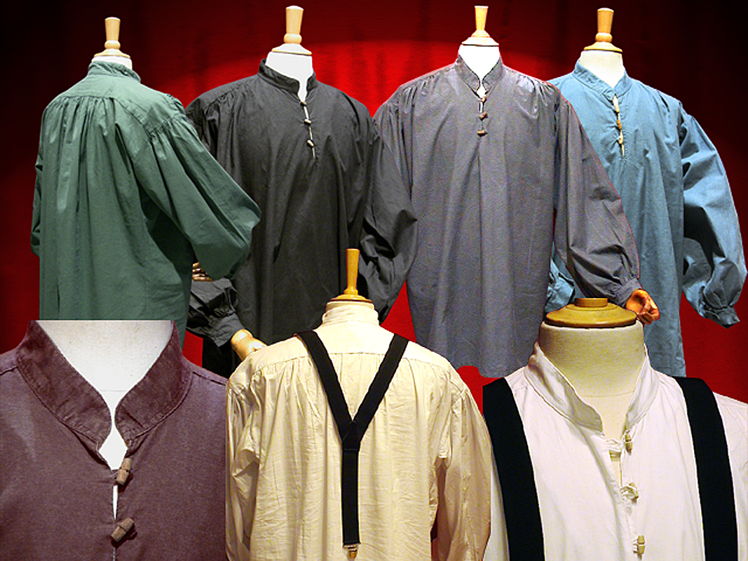 Chemise coton a PARIS THEATRHALL ACHETER VENTE vetements epoque theatre spectacle chemise chapeau costume accessoires redingote ceremonie masques de Venise soirees et bal masque cannes de marche degui...