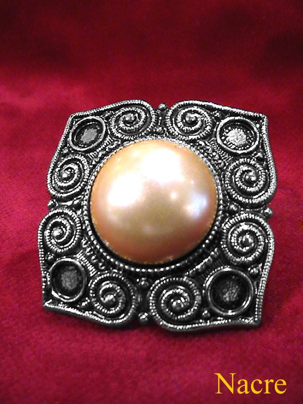 CLIP BAROQUE SILVER  SQUARE