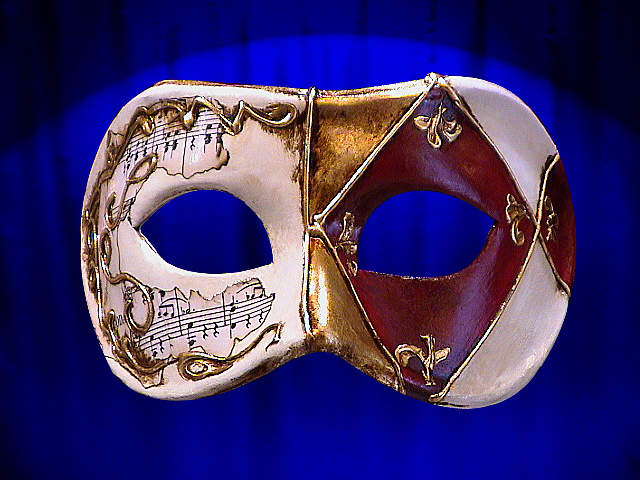 MASCHERA COLOMBINA MUSICA E TAROCCHI