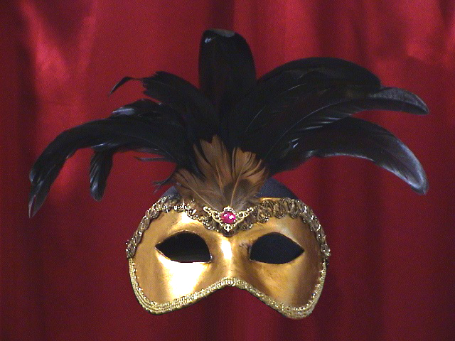 MASQUES DORE VENISE CIVETTES (ou COLOMBINES) PLUMES