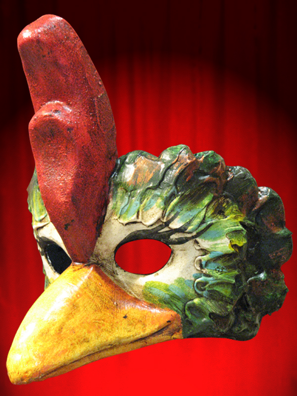 MASQUE de COQ VENISE PAPIER MACHE