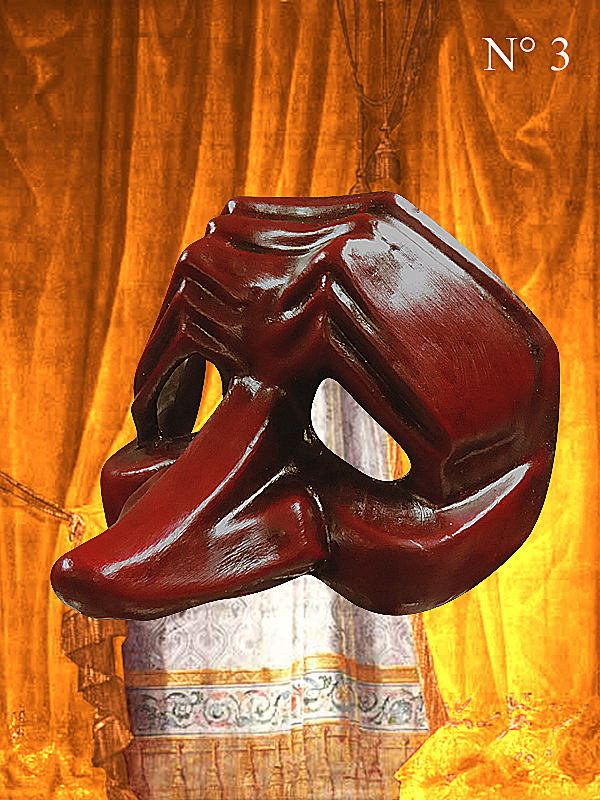 MASQUE COMMEDIA DELL ARTE PULCINELLA 5 ou petit ZANNI DEJA PEINT