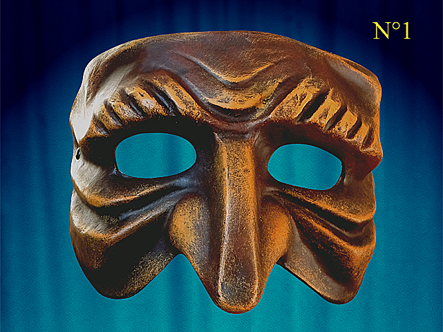 MASQUE COMMEDIA DELL ARTE POLICHINELLE RIDE DEJA PEINT K