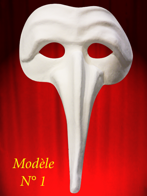 MASQUE COMMEDIA DELL ARTE BLANC LONG NEZ SL
