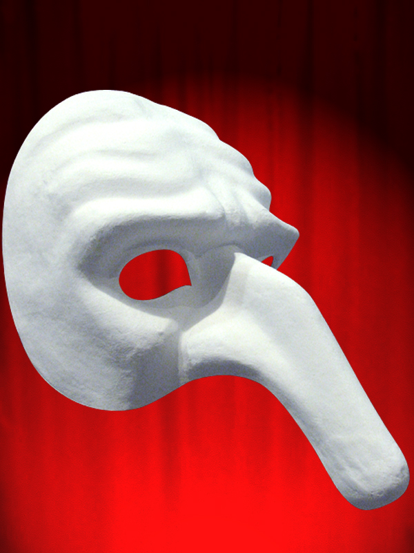 MASQUE COMMEDIA POLICHINELLE PULCINELLA 2 BLANC