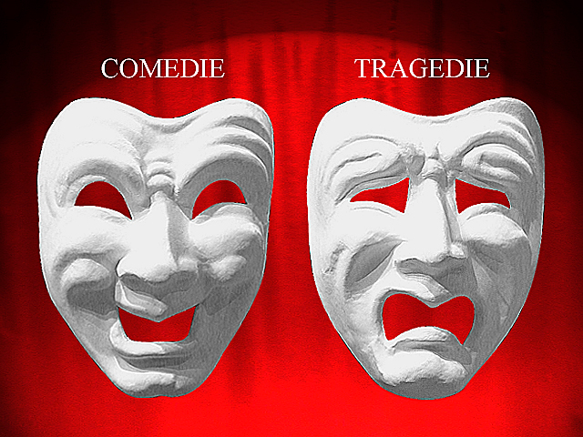 MASQUE COMEDIA DEL ARTE BLANC TRAGEDIE ou COMEDIE