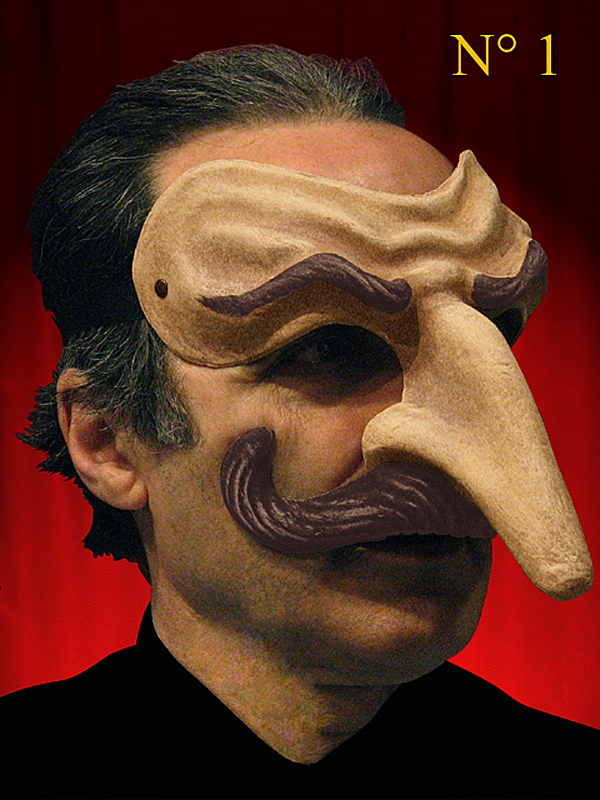 MASQUE COMMEDIA CAPITAN A MOUSTACHES PAPIER MACHE