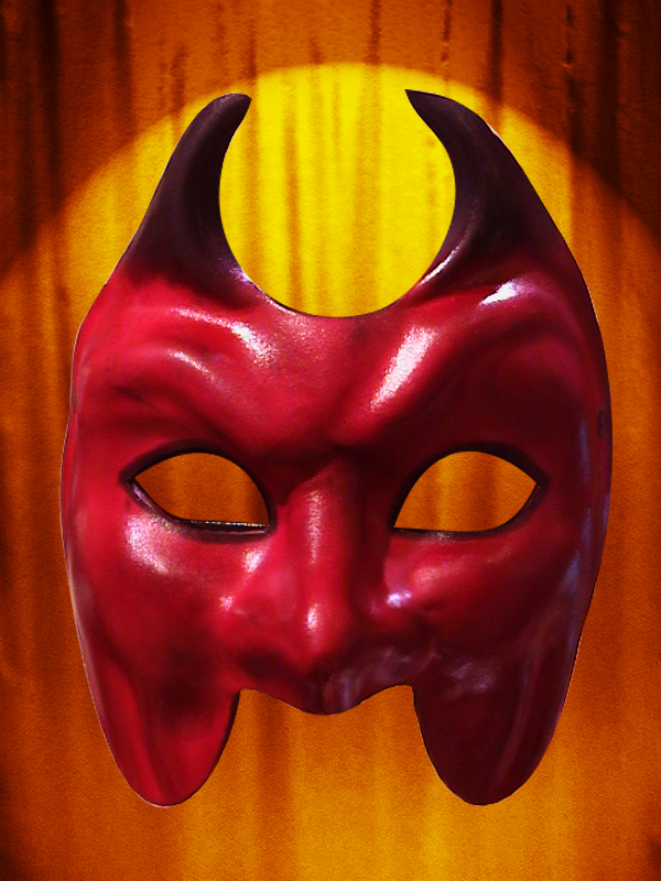 MASCHERA DIAVOLO DI VENEZIA CUOIO ROSSO CUEROS