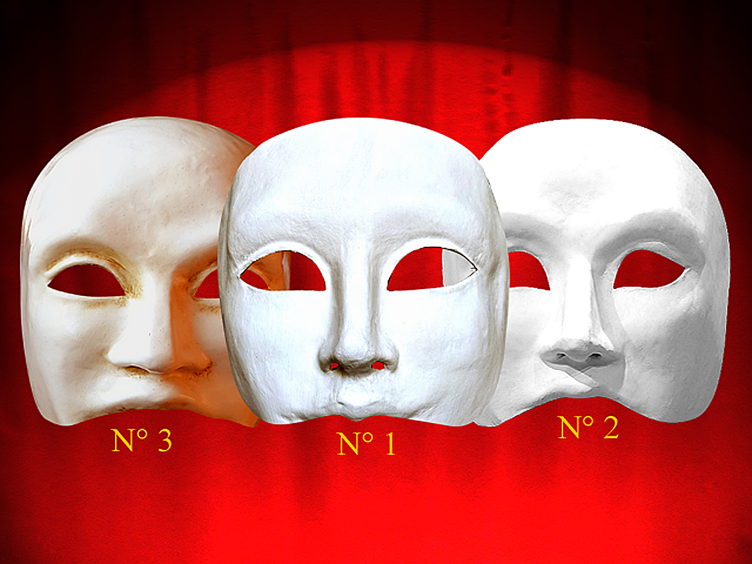 MASQUE NEUTRE THEATRE - DEMI VISAGE ED BLANC A PEINDRE