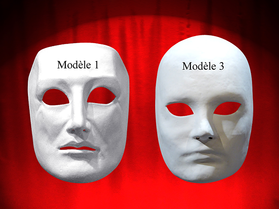 FACE WHITE MASK PAPER MACHE for MEN