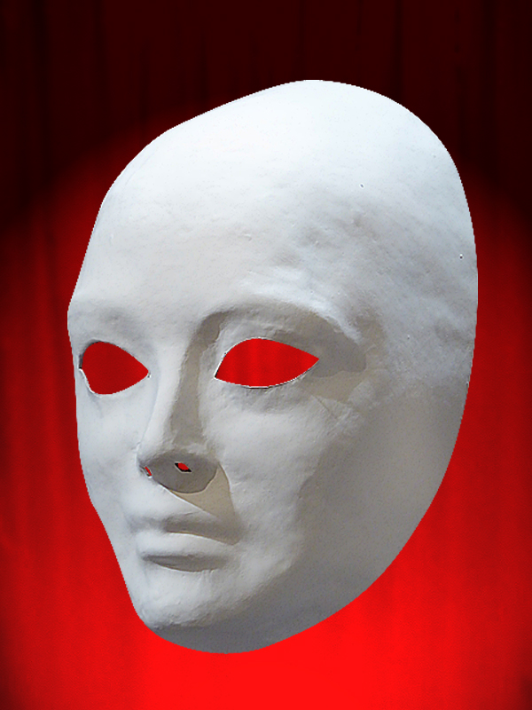 MASQUE NEUTRE VISAGE ENTIER PAPIER MACHE BLANC K