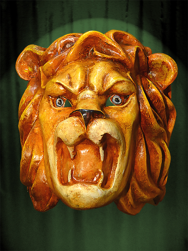 MASQUE GRANDE TETE de LION fait A VENISE en PAPIER MACHE