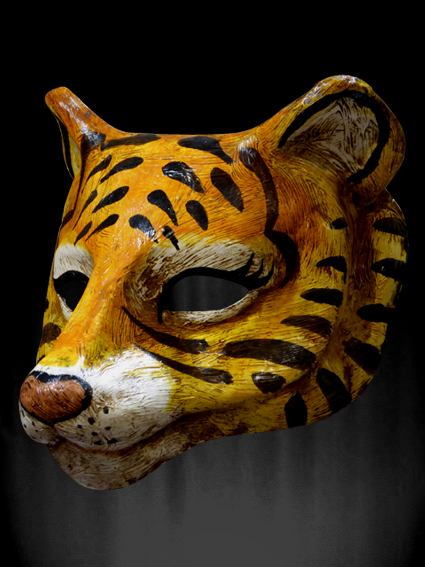 MASQUE de TIGRE fait A VENISE en PAPIER MACHE