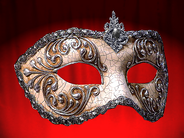 VENETIAN MASK COLOMBINA Craquelee ET Decoree