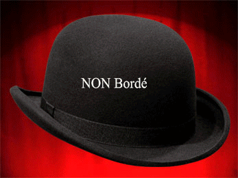 CHAPEAU MELON NOIR en FEUTRE de LAINE MERINOS (sur stock)