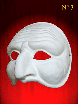 White mask of theatre Comedia dell ARTE in Paper Mache the 