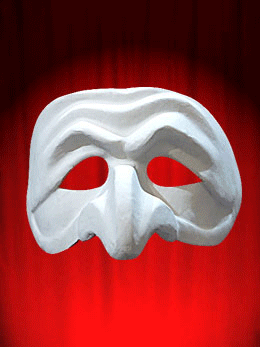 MASQUE COMMEDIA DELL ARTE PULCINELLA 4 BLANC