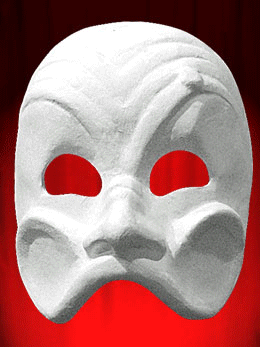 MASQUE COMMEDIA ARLEQUIN BLANC PAPIER MACHE MASQUE COMMEDIA ARLEQUIN BLANC PAPIER MACHE