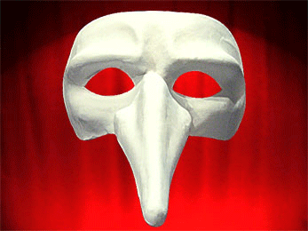 MASQUE COMMEDIA CAPITAN ou SCARAMOUCHE PAPIER MACHE BLANC MASQUE COMMEDIA CAPITAN ou SCARAMOUCHE PAPIER MACHE BLANC