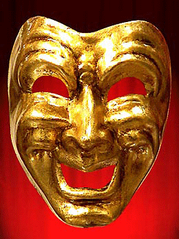 Masks GOLD from Venice COMEDY or TRAGEDY