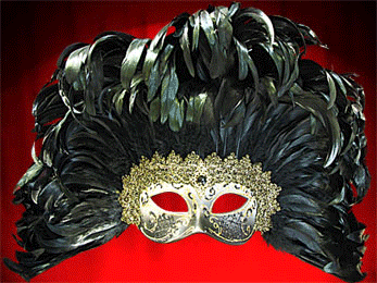 EYES MASKS COLOMBINA WITH FEATHERS and DECORATED