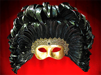 GOLD COLOMBINA WITH FEATHERS LAG